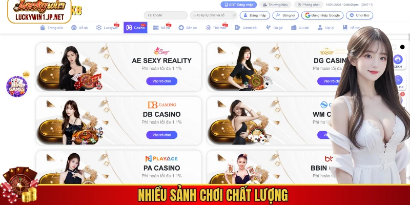 Nhiều sảnh chơi chất lượng Nhiều sảnh chơi chất lượng